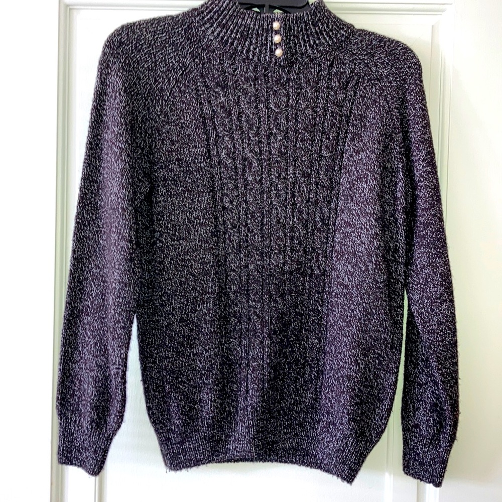 Karen Scott Blue crew neck sweater